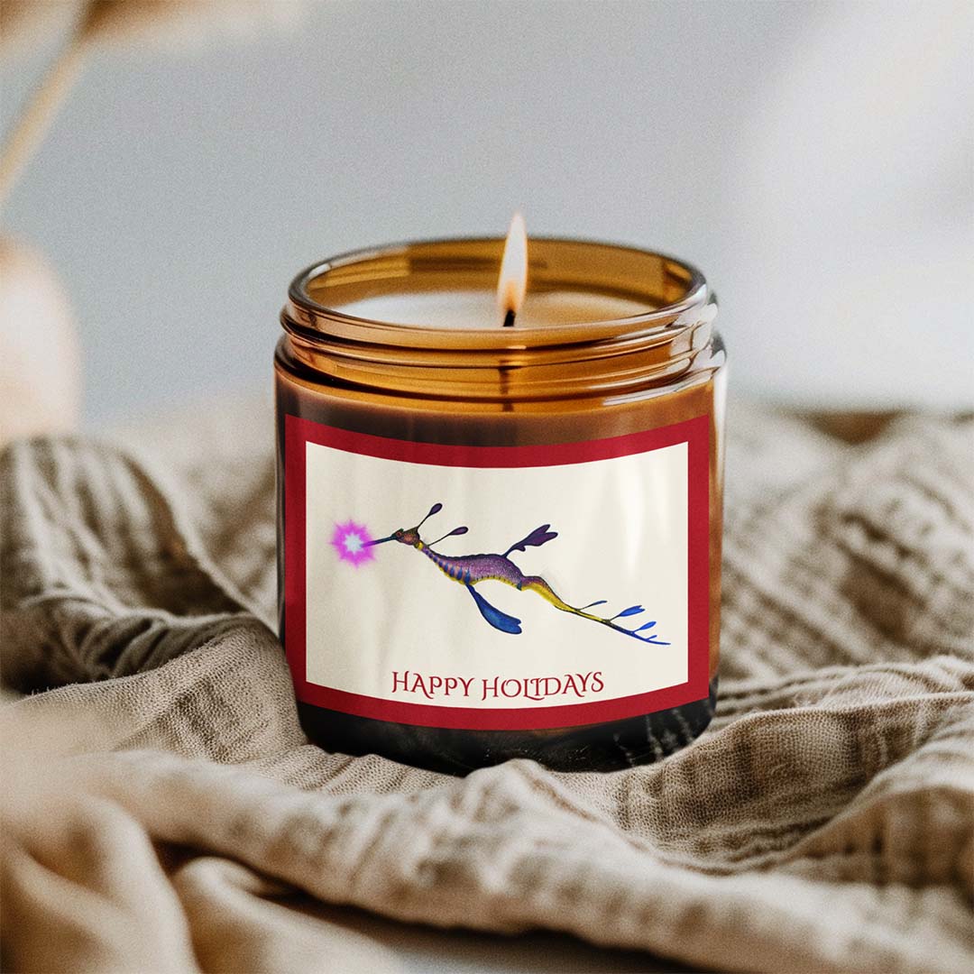Santa's Seadragon Natural Scented Soy Candle - 2 Sizes & 9 Fragrance Choices - NEW for Holiday 2025!