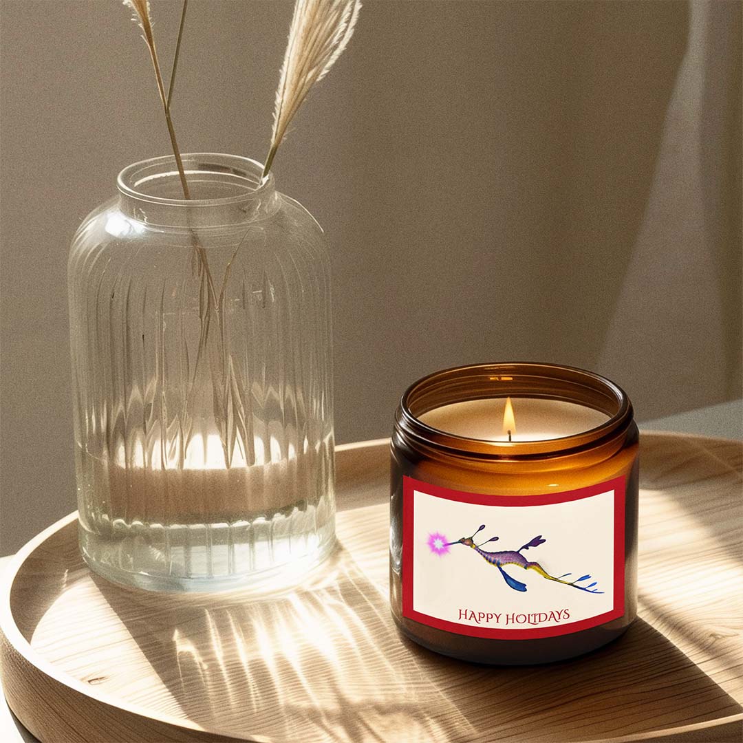 Santa's Seadragon Natural Scented Soy Candle - 2 Sizes & 9 Fragrance Choices - NEW for Holiday 2025!