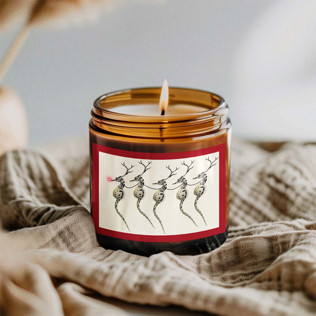 Santas Seahorses Natural Scented Soy Candle - 2 Sizes & 9 Fragrance Choices - NEW for Holiday 2025!