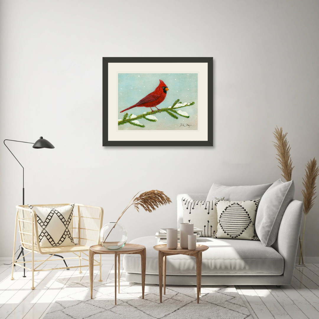 Snowy Cardinal Print