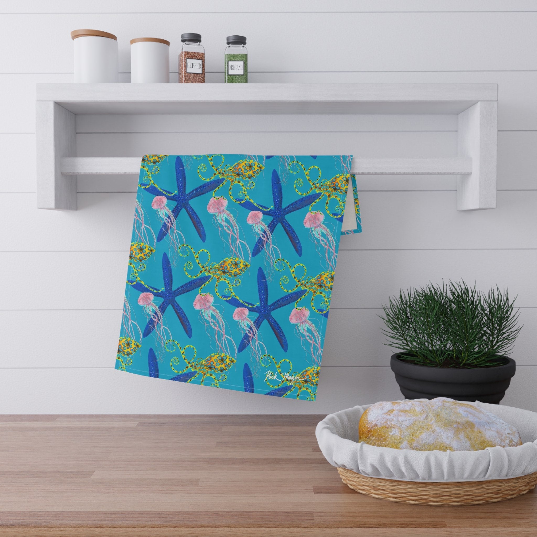 Blue Starfish Soft Kitchen Towel, NEW for 2025!