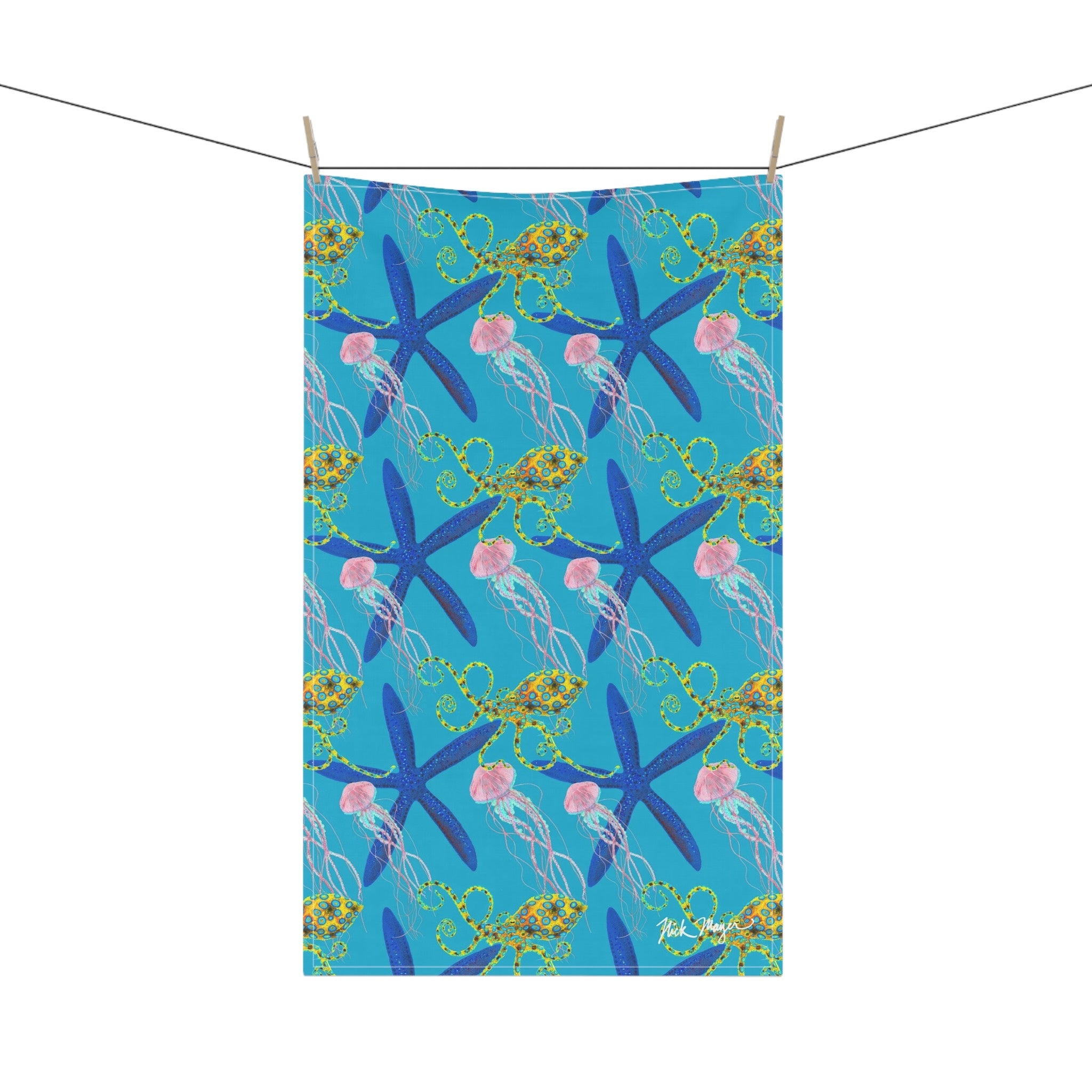 Blue Starfish Soft Kitchen Towel, NEW for 2025!