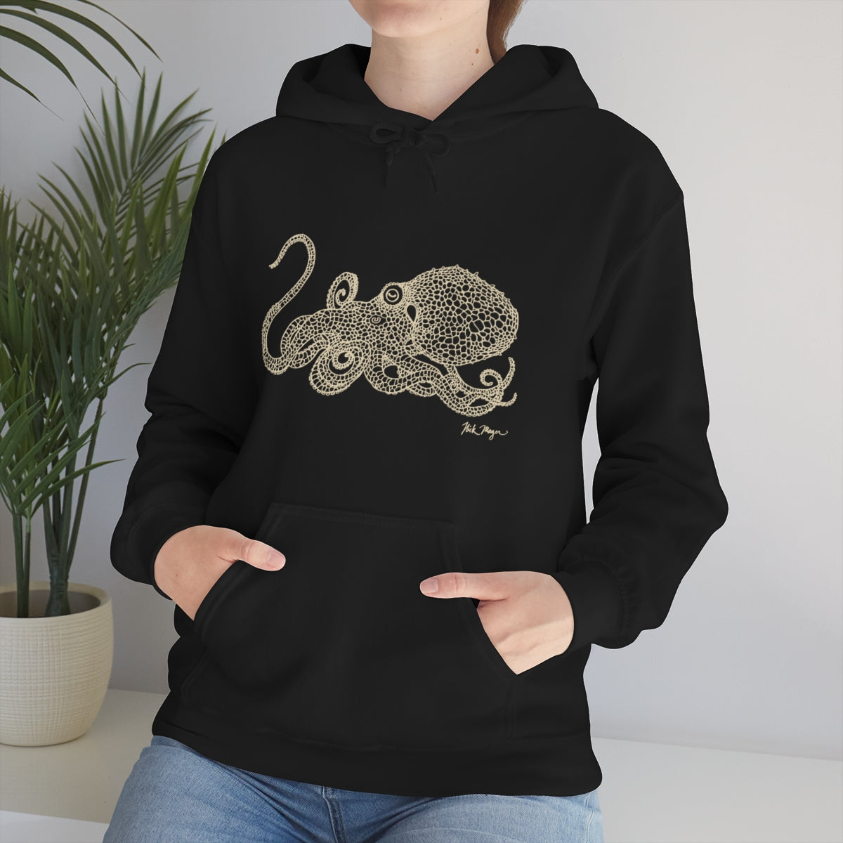 Octopus Drawing Warm Hoodie