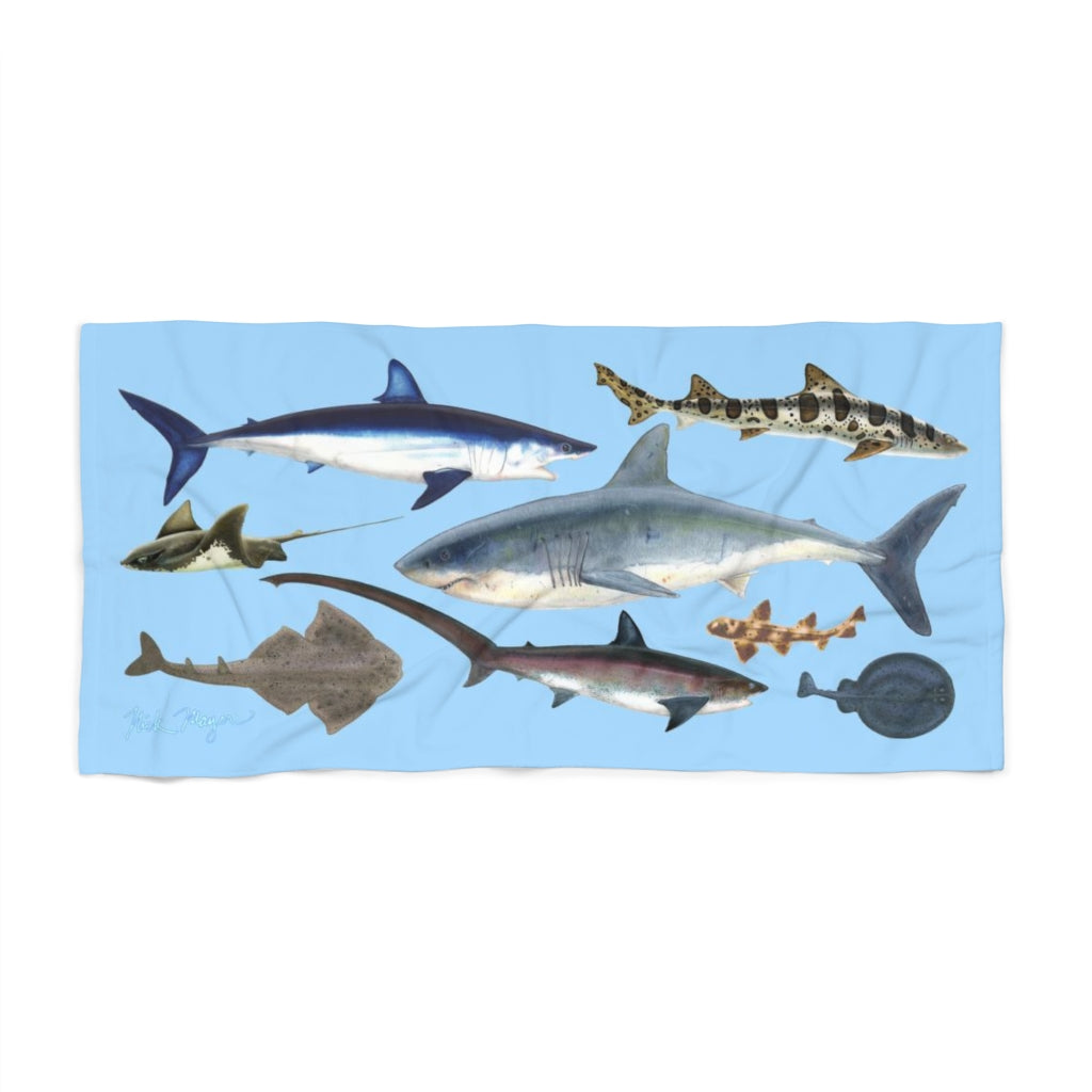 Sharks Lightweight Beach Towel