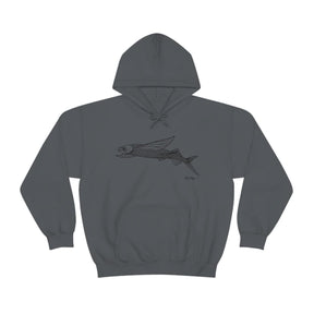 Flying Fish Drawing Warm Hoodie