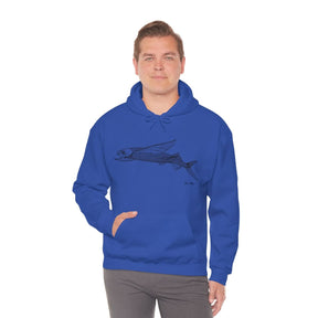 Flying Fish Drawing Warm Hoodie