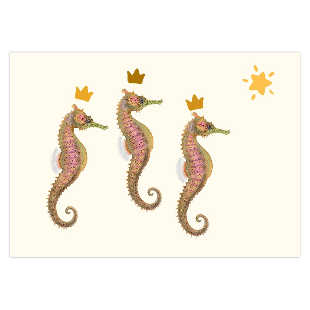3 Wise Seahorses Holiday Cards