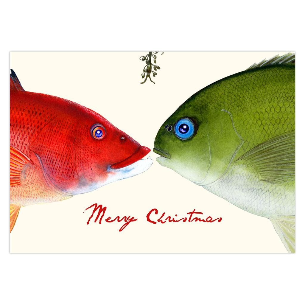 Mistletoe Fish Christmas Cards