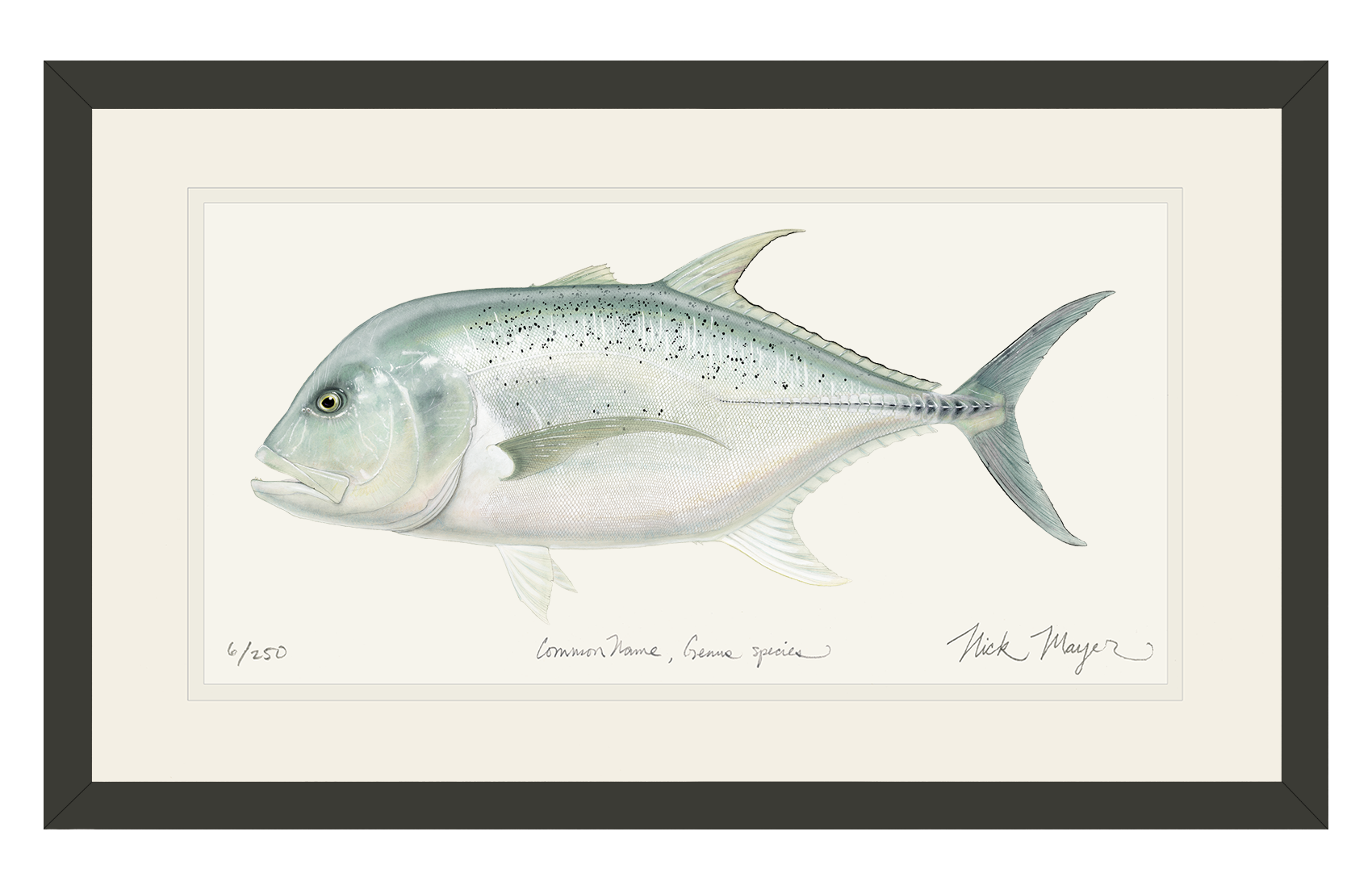 Giant Trevally Fish Art Print