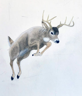 Whitetail Buck Study Unframed Original Painting