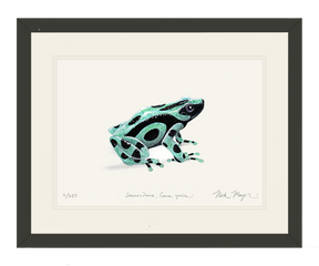 Green and Black Poison Dart Frog Print