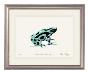 Green and Black Poison Dart Frog Print