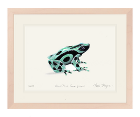 Green and Black Poison Dart Frog Print