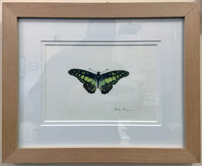 Electric Green Swordtail Butterfly Original Painting