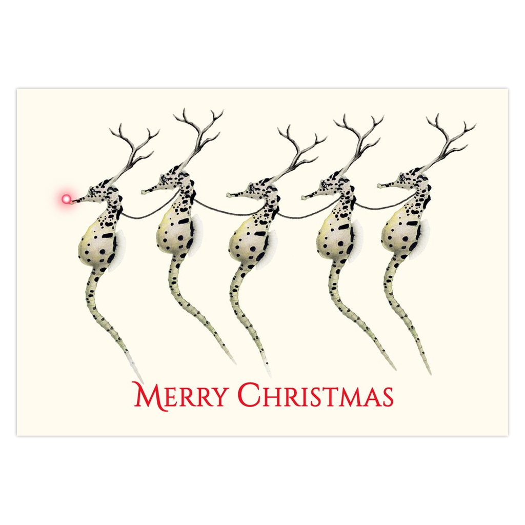 Santa's Seahorses Christmas Cards